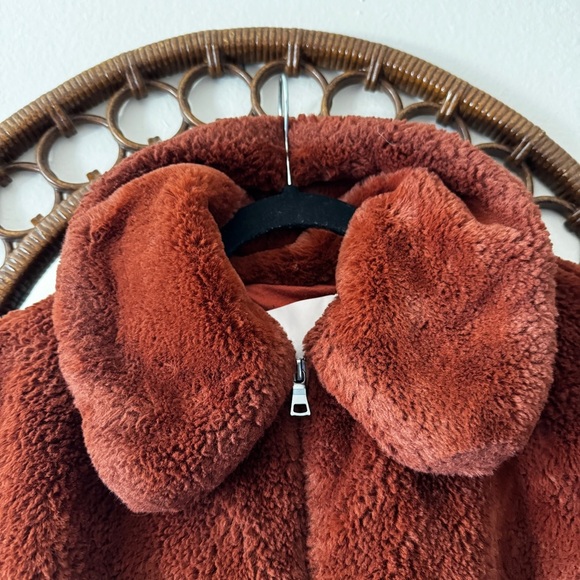 Rebecca Taylor faux fur bomber jacket coat in spice size M - Picture 6 of 9